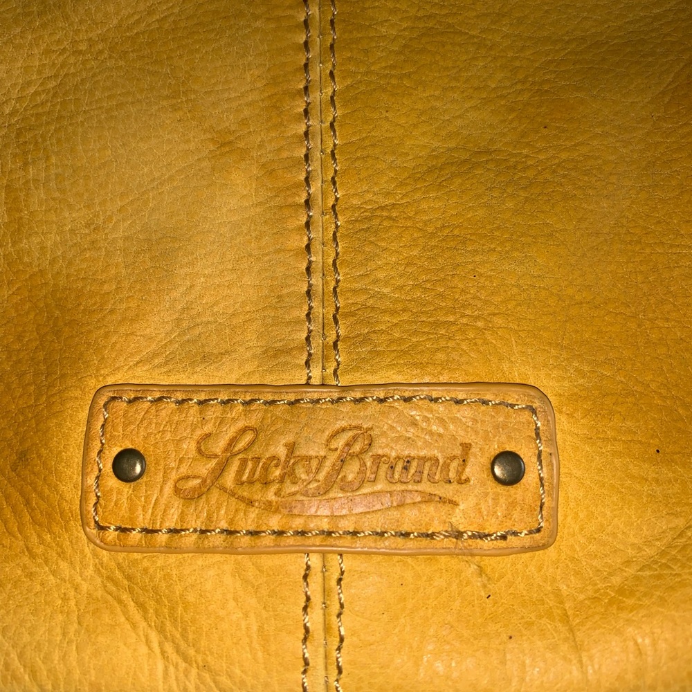 Lucky Brand. Boho Crossbody Soft Leather Purse W/ Leather Tassel Pulls - Picture 2 of 11